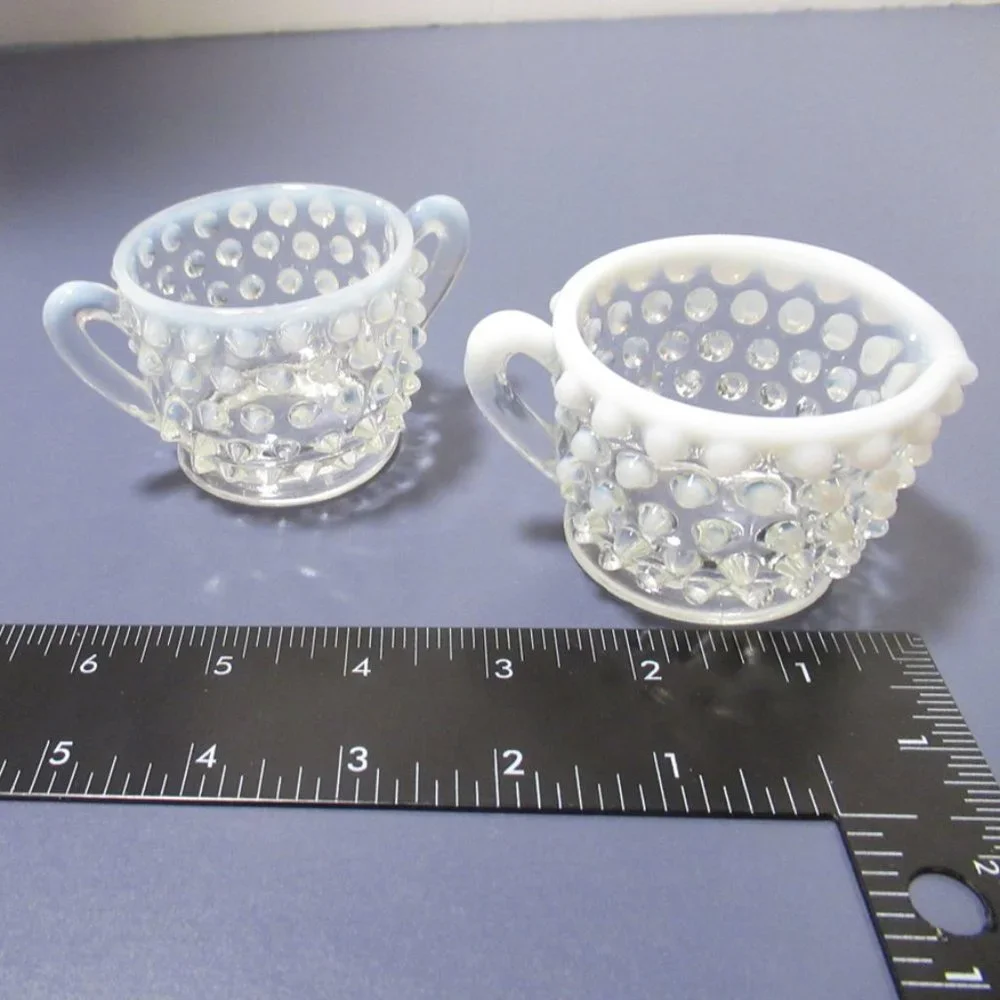 Vintage Hobnail Creamer and Sugar set